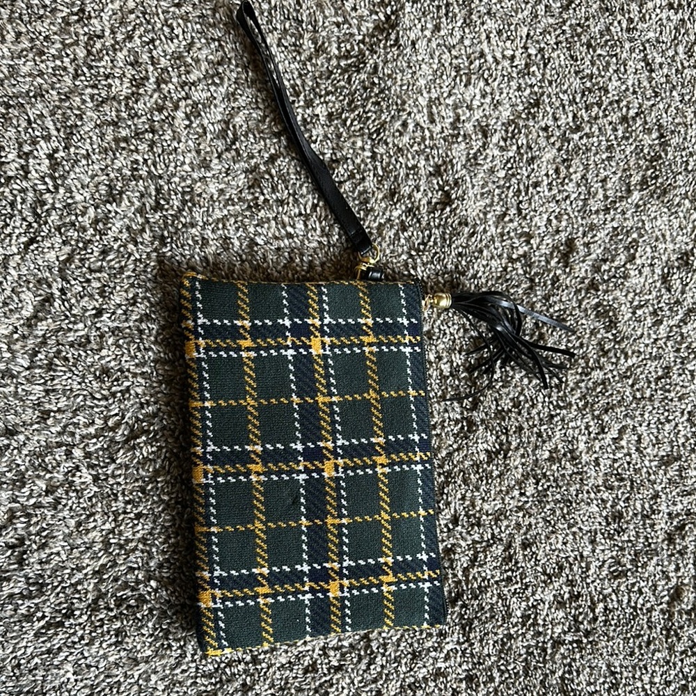 Plaid Wristlet Pouch